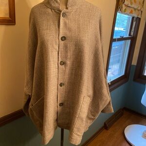 Eskandar Tan Oversized Jacket with Relaxed Silhouette